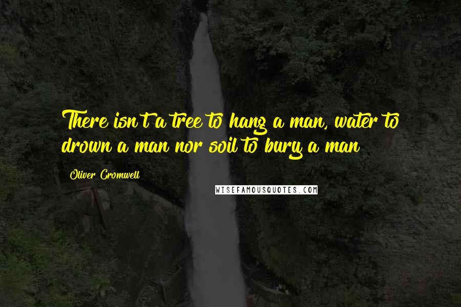 Oliver Cromwell Quotes: There isn't a tree to hang a man, water to drown a man nor soil to bury a man