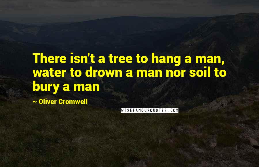 Oliver Cromwell Quotes: There isn't a tree to hang a man, water to drown a man nor soil to bury a man