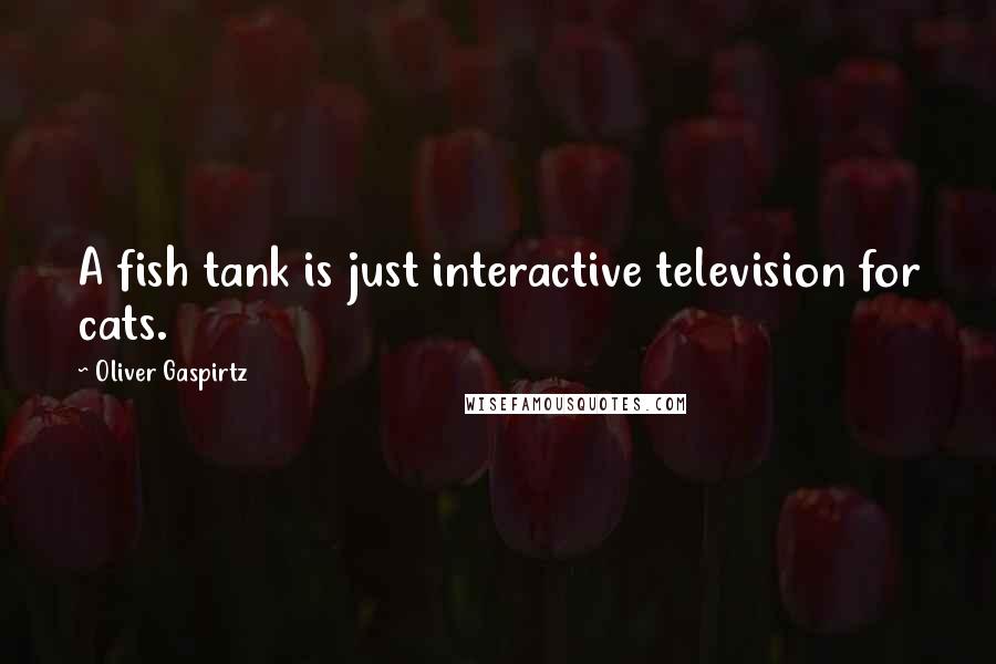 Oliver Gaspirtz Quotes: A fish tank is just interactive television for cats.