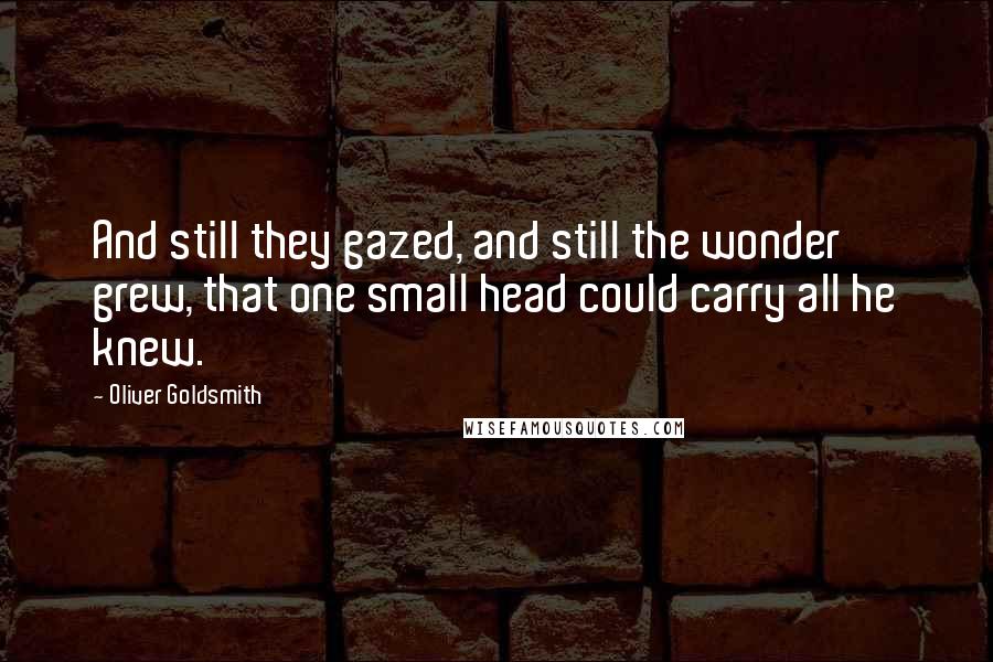 Oliver Goldsmith Quotes: And still they gazed, and still the wonder grew, that one small head could carry all he knew.