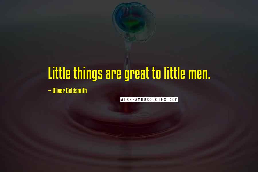 Oliver Goldsmith Quotes: Little things are great to little men.
