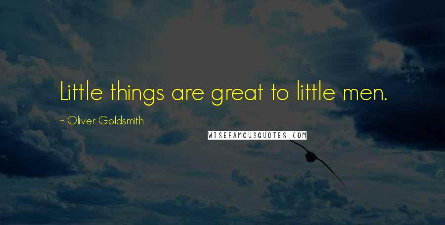 Oliver Goldsmith Quotes: Little things are great to little men.