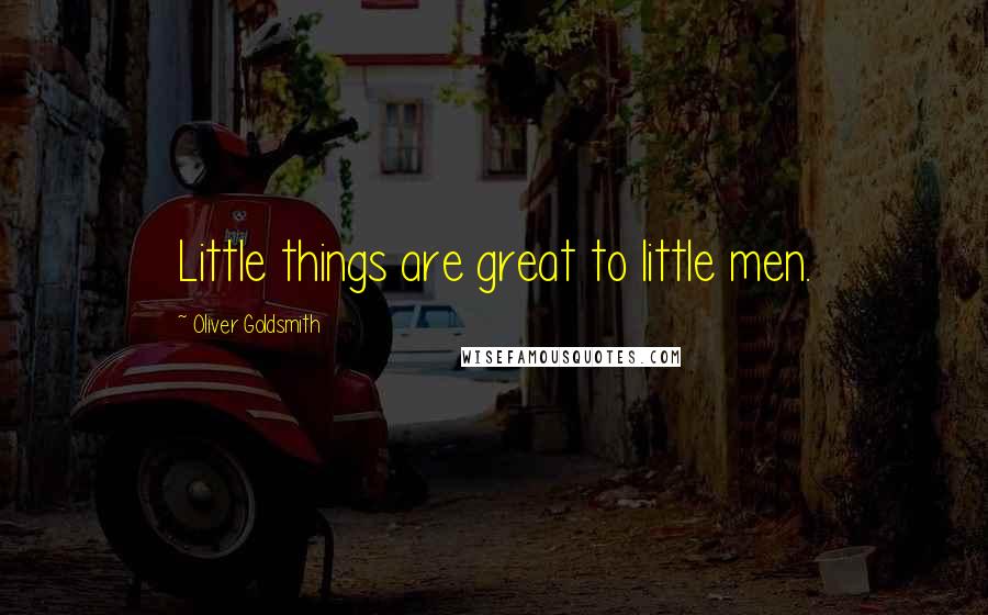 Oliver Goldsmith Quotes: Little things are great to little men.