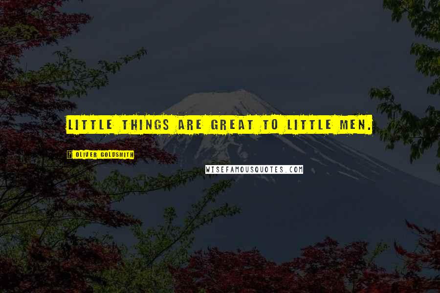 Oliver Goldsmith Quotes: Little things are great to little men.