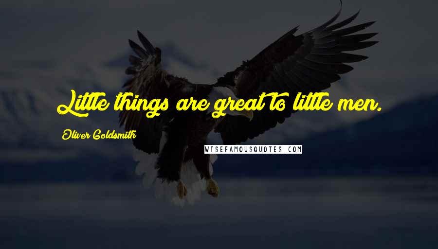 Oliver Goldsmith Quotes: Little things are great to little men.