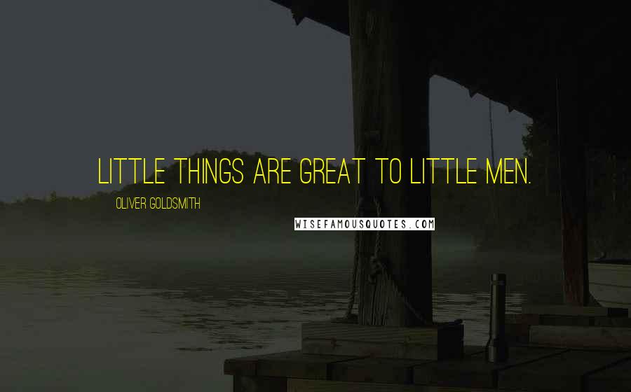Oliver Goldsmith Quotes: Little things are great to little men.