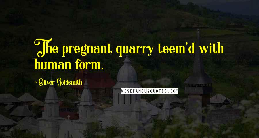 Oliver Goldsmith Quotes: The pregnant quarry teem'd with human form.