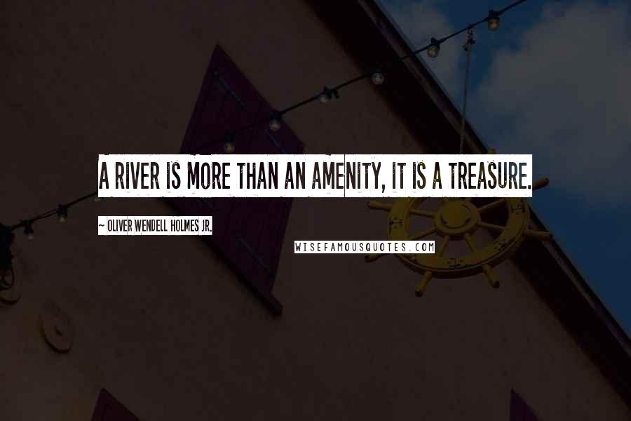 Oliver Wendell Holmes Jr. Quotes: A river is more than an amenity, it is a treasure.