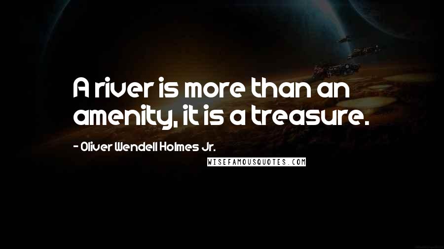 Oliver Wendell Holmes Jr. Quotes: A river is more than an amenity, it is a treasure.