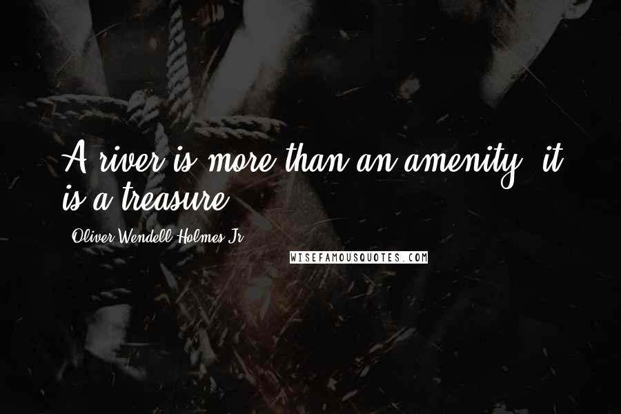 Oliver Wendell Holmes Jr. Quotes: A river is more than an amenity, it is a treasure.