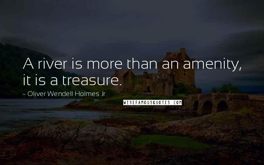 Oliver Wendell Holmes Jr. Quotes: A river is more than an amenity, it is a treasure.