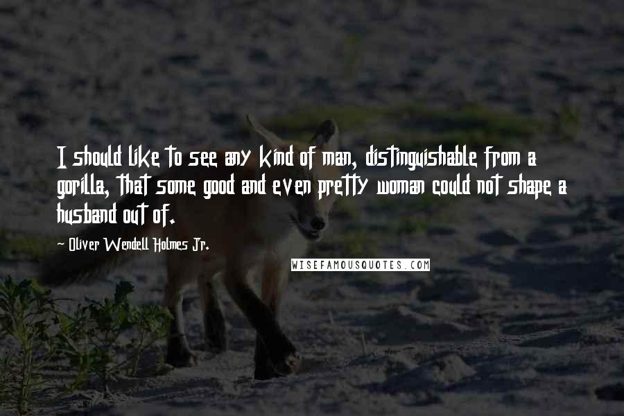 Oliver Wendell Holmes Jr. Quotes: I should like to see any kind of man, distinguishable from a gorilla, that some good and even pretty woman could not shape a husband out of.