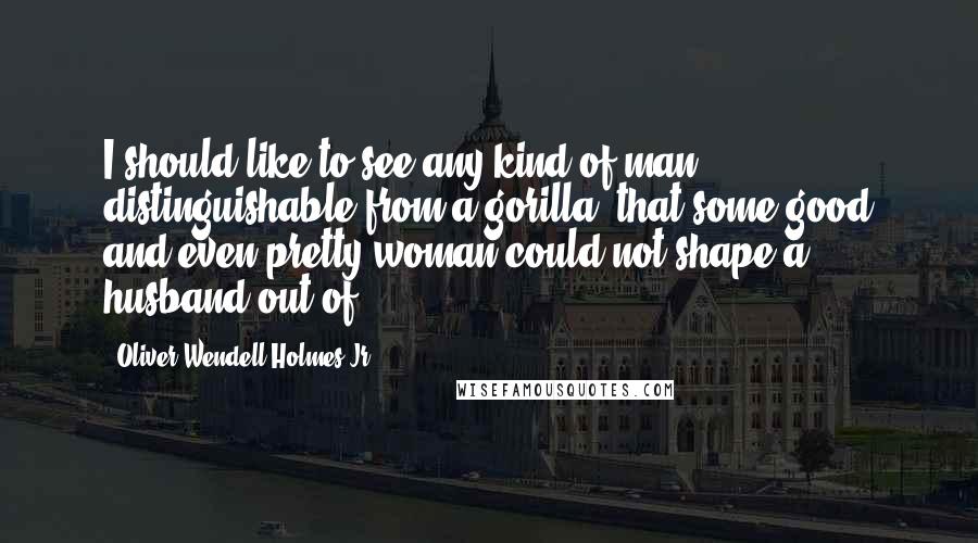 Oliver Wendell Holmes Jr. Quotes: I should like to see any kind of man, distinguishable from a gorilla, that some good and even pretty woman could not shape a husband out of.