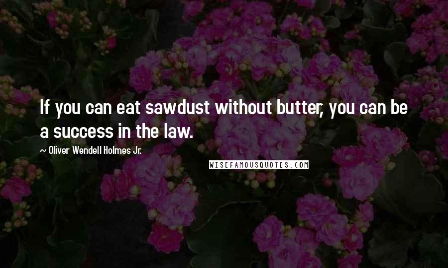 Oliver Wendell Holmes Jr. Quotes: If you can eat sawdust without butter, you can be a success in the law.