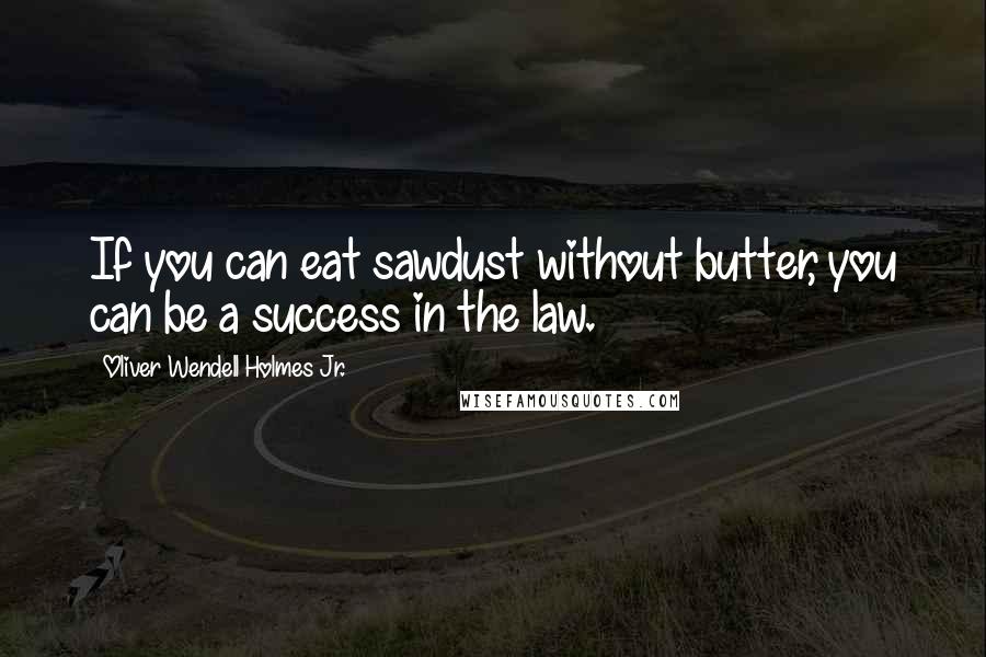 Oliver Wendell Holmes Jr. Quotes: If you can eat sawdust without butter, you can be a success in the law.