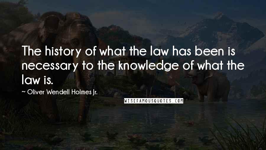 Oliver Wendell Holmes Jr. Quotes: The history of what the law has been is necessary to the knowledge of what the law is.