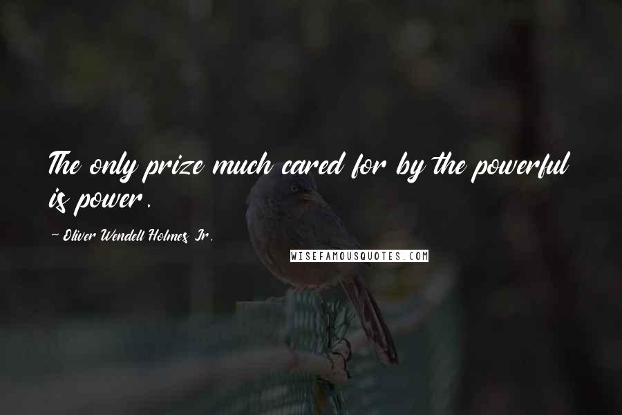 Oliver Wendell Holmes Jr. Quotes: The only prize much cared for by the powerful is power.