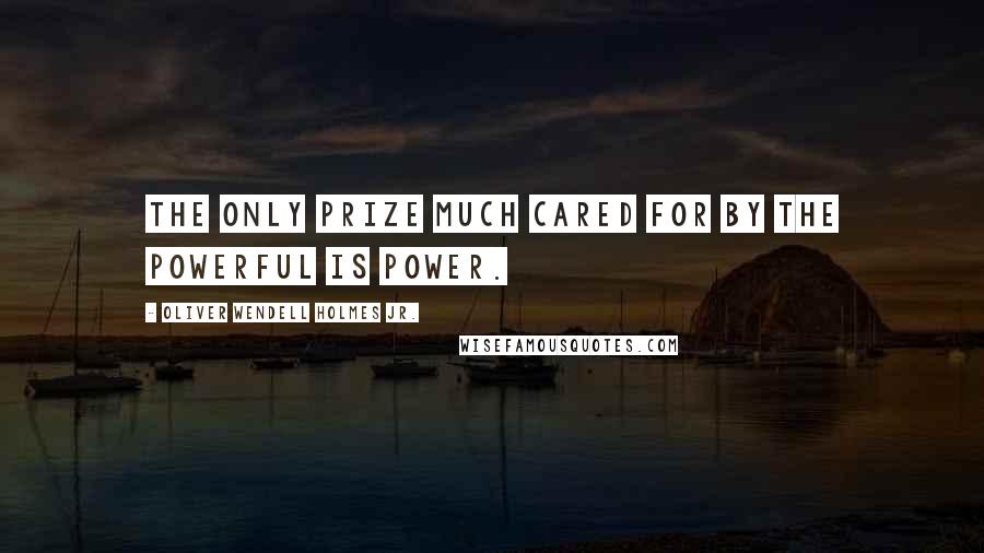 Oliver Wendell Holmes Jr. Quotes: The only prize much cared for by the powerful is power.