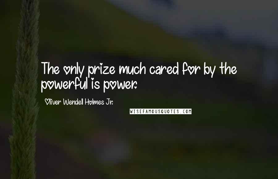 Oliver Wendell Holmes Jr. Quotes: The only prize much cared for by the powerful is power.