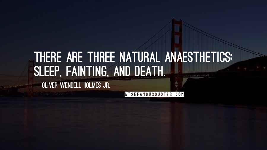 Oliver Wendell Holmes Jr. Quotes: There are three natural anaesthetics: Sleep, fainting, and death.