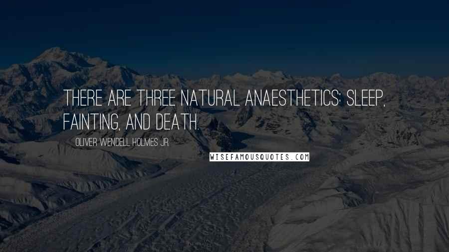 Oliver Wendell Holmes Jr. Quotes: There are three natural anaesthetics: Sleep, fainting, and death.