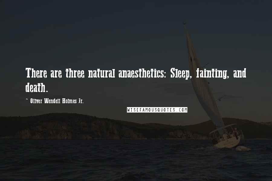 Oliver Wendell Holmes Jr. Quotes: There are three natural anaesthetics: Sleep, fainting, and death.