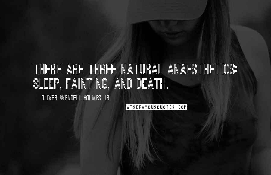 Oliver Wendell Holmes Jr. Quotes: There are three natural anaesthetics: Sleep, fainting, and death.