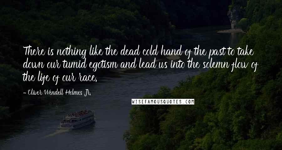 Oliver Wendell Holmes Jr. Quotes: There is nothing like the dead cold hand of the past to take down our tumid egotism and lead us into the solemn flow of the life of our race.