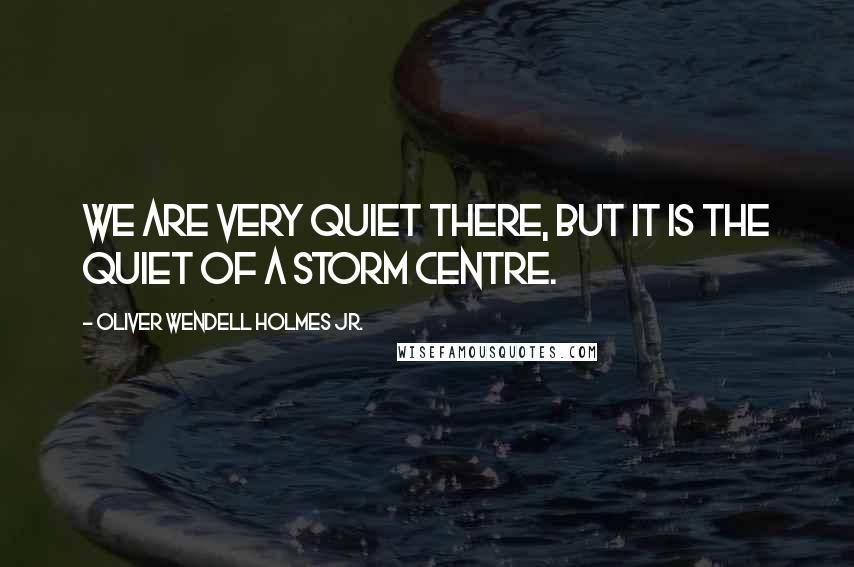 Oliver Wendell Holmes Jr. Quotes: We are very quiet there, but it is the quiet of a storm centre.