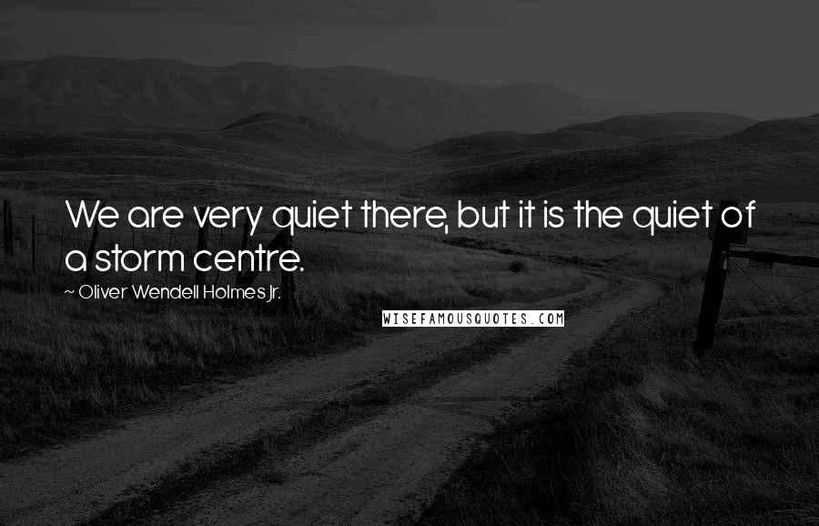 Oliver Wendell Holmes Jr. Quotes: We are very quiet there, but it is the quiet of a storm centre.