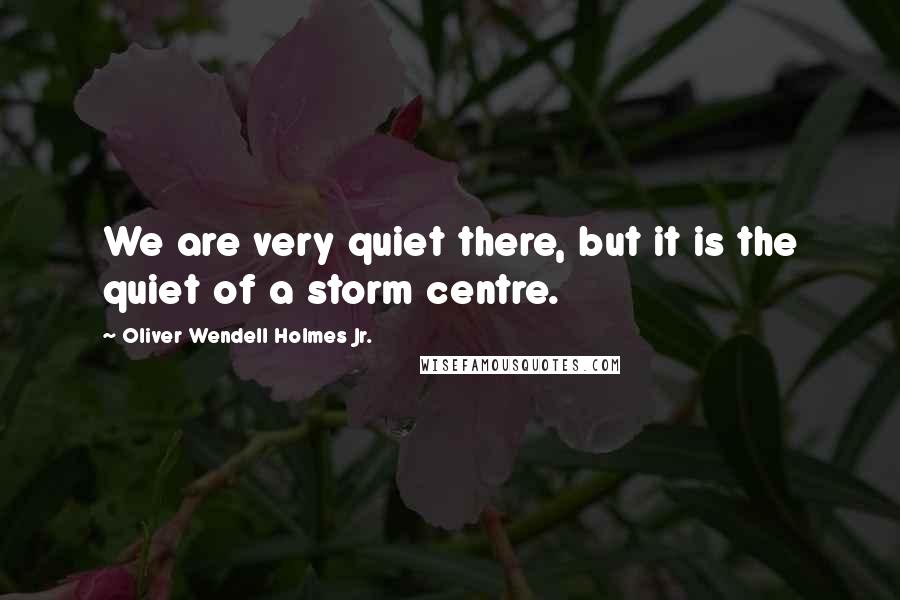 Oliver Wendell Holmes Jr. Quotes: We are very quiet there, but it is the quiet of a storm centre.