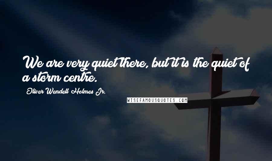 Oliver Wendell Holmes Jr. Quotes: We are very quiet there, but it is the quiet of a storm centre.