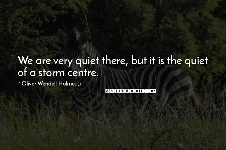 Oliver Wendell Holmes Jr. Quotes: We are very quiet there, but it is the quiet of a storm centre.