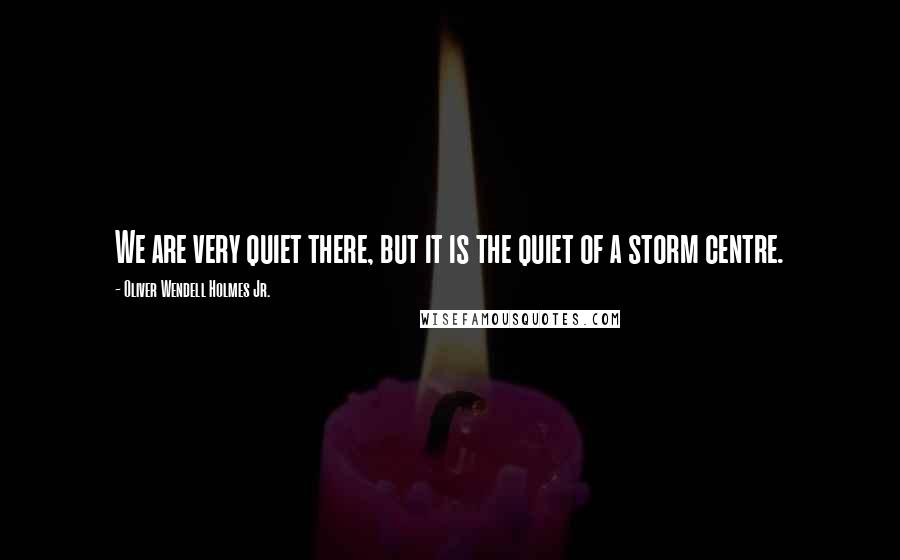 Oliver Wendell Holmes Jr. Quotes: We are very quiet there, but it is the quiet of a storm centre.