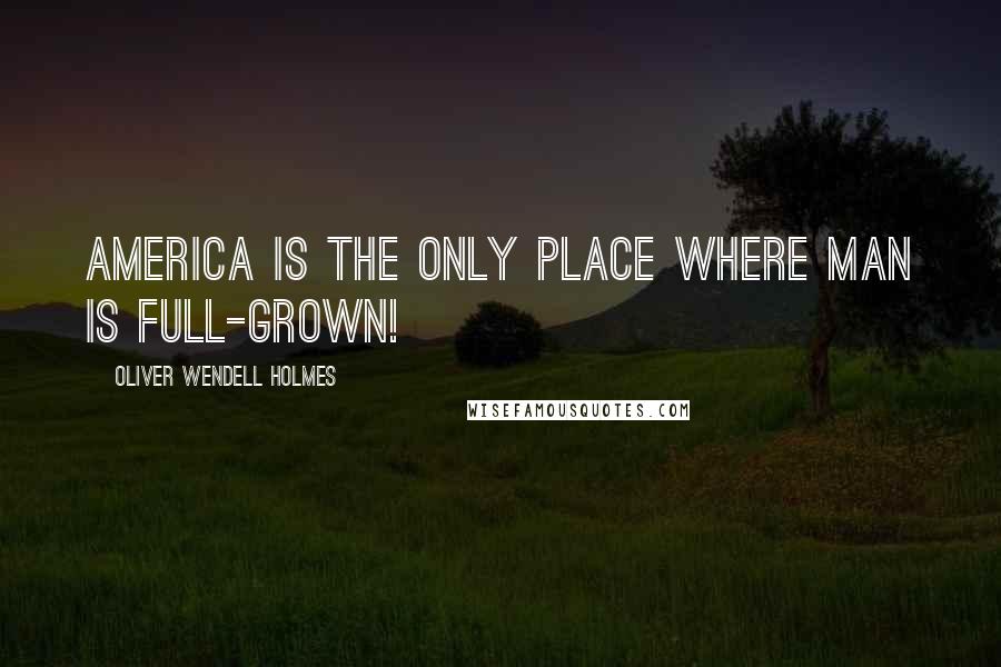 Oliver Wendell Holmes Quotes: America is the only place where man is full-grown!