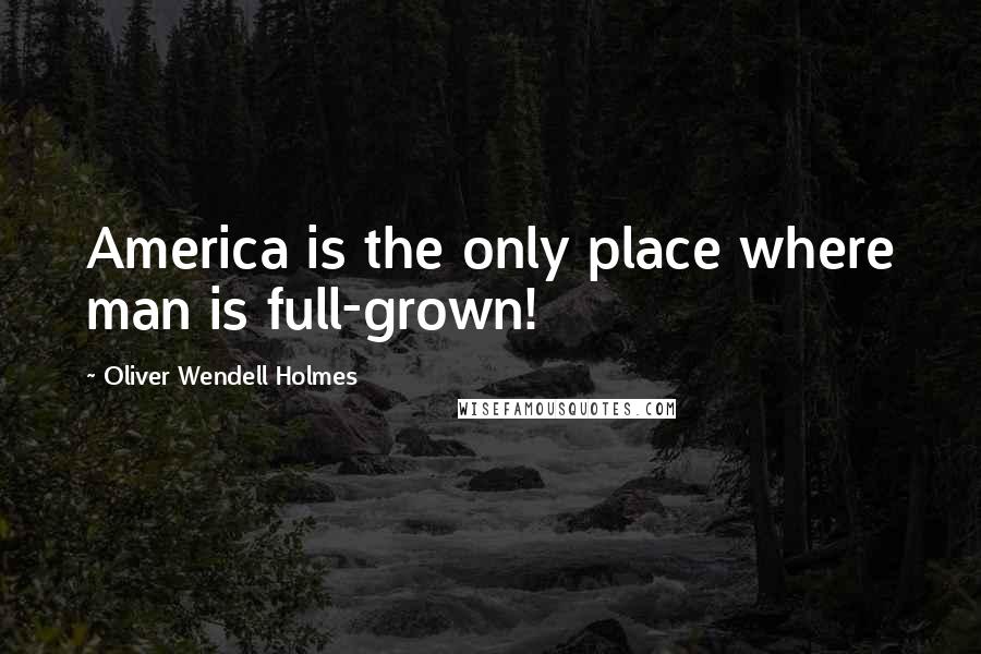 Oliver Wendell Holmes Quotes: America is the only place where man is full-grown!