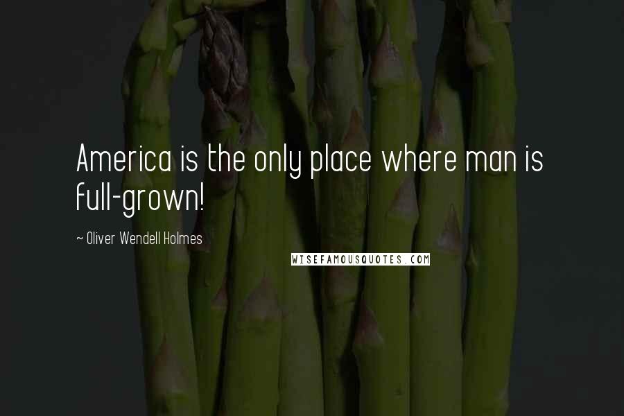 Oliver Wendell Holmes Quotes: America is the only place where man is full-grown!