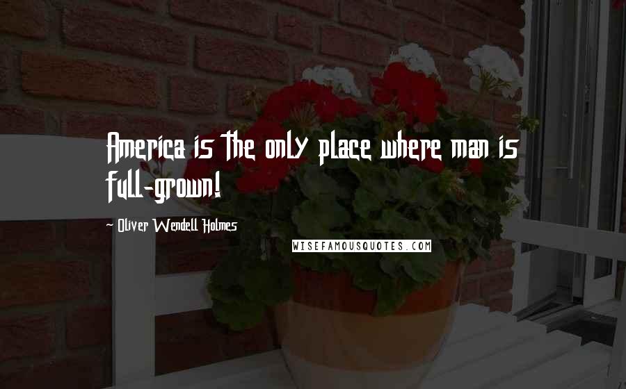 Oliver Wendell Holmes Quotes: America is the only place where man is full-grown!