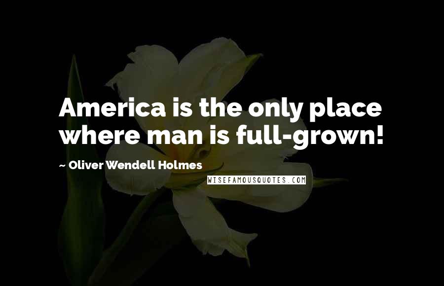 Oliver Wendell Holmes Quotes: America is the only place where man is full-grown!