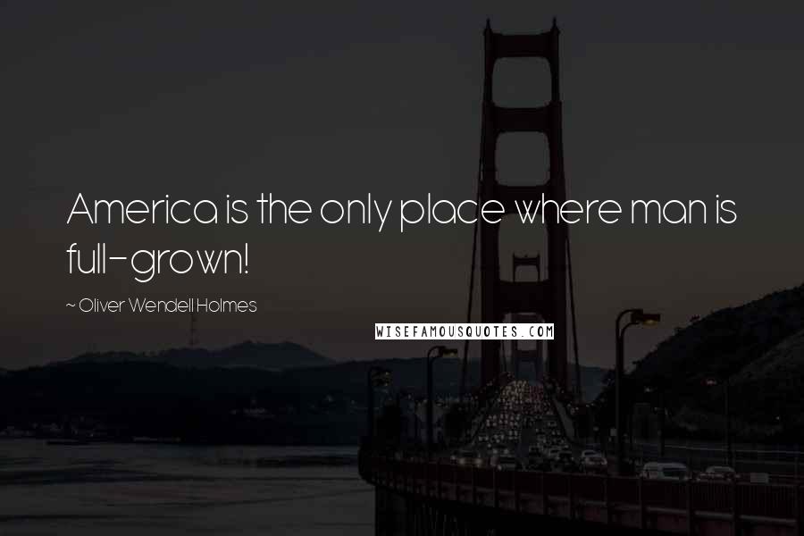 Oliver Wendell Holmes Quotes: America is the only place where man is full-grown!