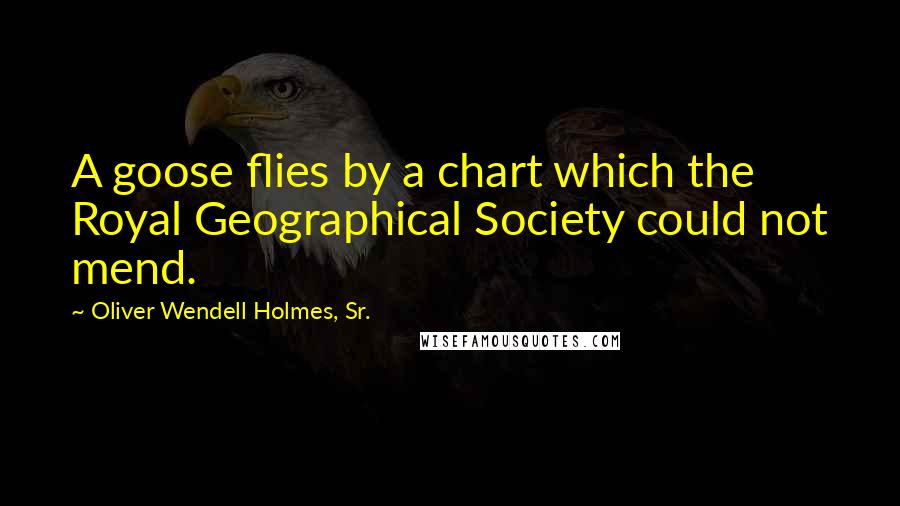 Oliver Wendell Holmes, Sr. Quotes: A goose flies by a chart which the Royal Geographical Society could not mend.