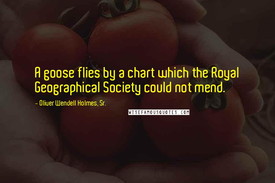 Oliver Wendell Holmes, Sr. Quotes: A goose flies by a chart which the Royal Geographical Society could not mend.