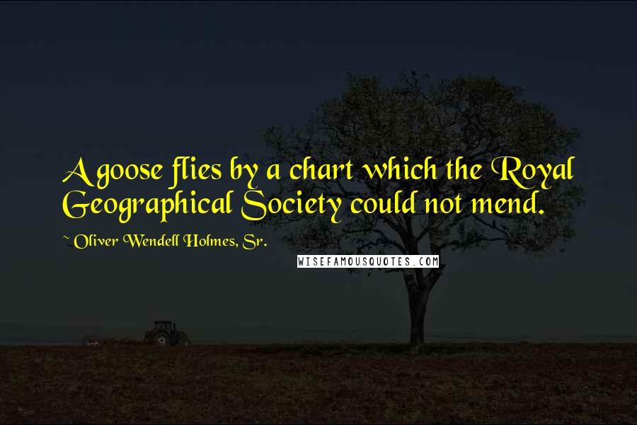 Oliver Wendell Holmes, Sr. Quotes: A goose flies by a chart which the Royal Geographical Society could not mend.