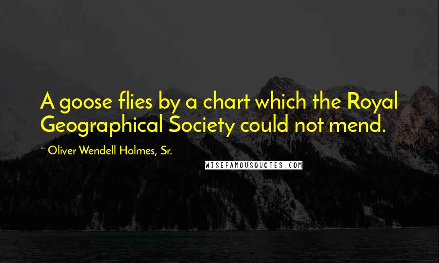 Oliver Wendell Holmes, Sr. Quotes: A goose flies by a chart which the Royal Geographical Society could not mend.