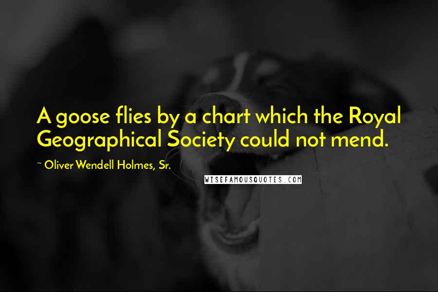 Oliver Wendell Holmes, Sr. Quotes: A goose flies by a chart which the Royal Geographical Society could not mend.