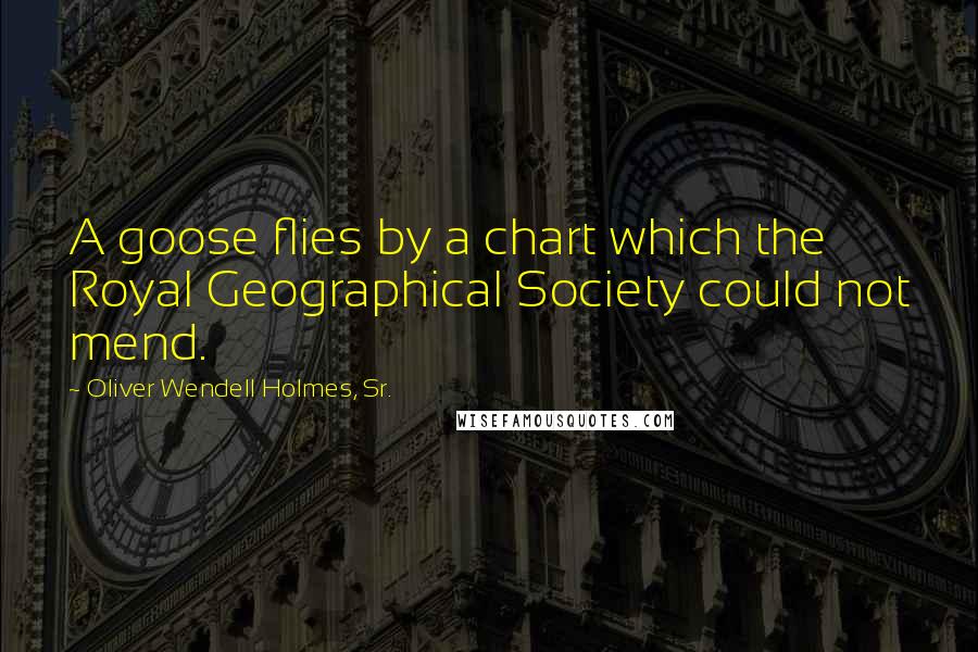 Oliver Wendell Holmes, Sr. Quotes: A goose flies by a chart which the Royal Geographical Society could not mend.