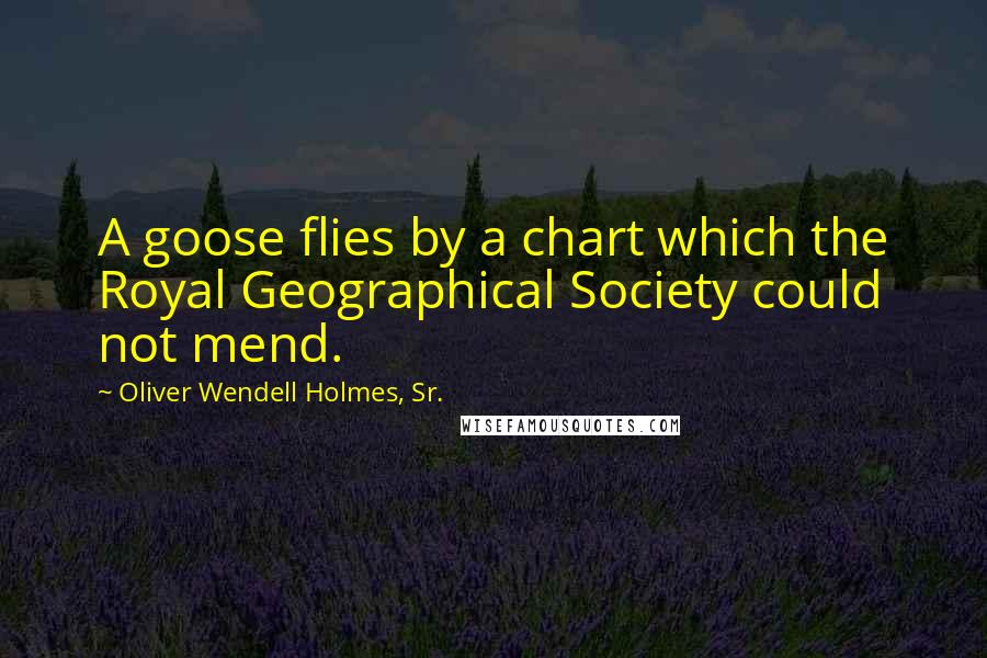 Oliver Wendell Holmes, Sr. Quotes: A goose flies by a chart which the Royal Geographical Society could not mend.