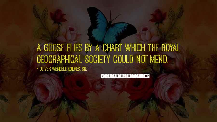 Oliver Wendell Holmes, Sr. Quotes: A goose flies by a chart which the Royal Geographical Society could not mend.