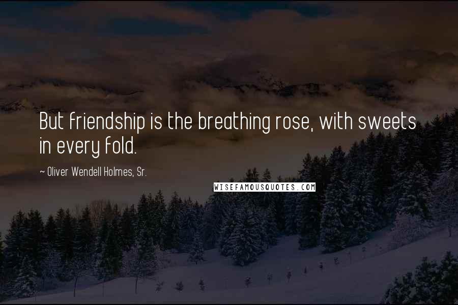 Oliver Wendell Holmes, Sr. Quotes: But friendship is the breathing rose, with sweets in every fold.