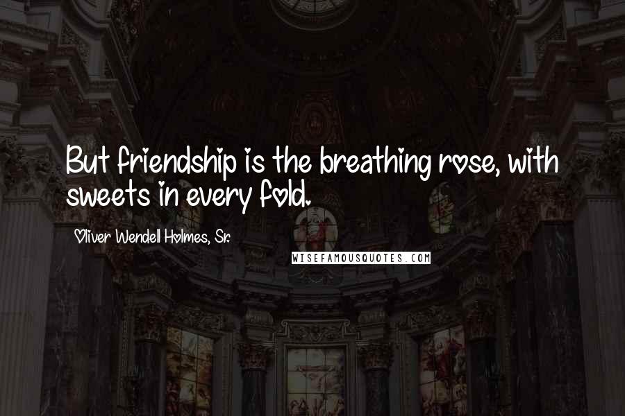 Oliver Wendell Holmes, Sr. Quotes: But friendship is the breathing rose, with sweets in every fold.